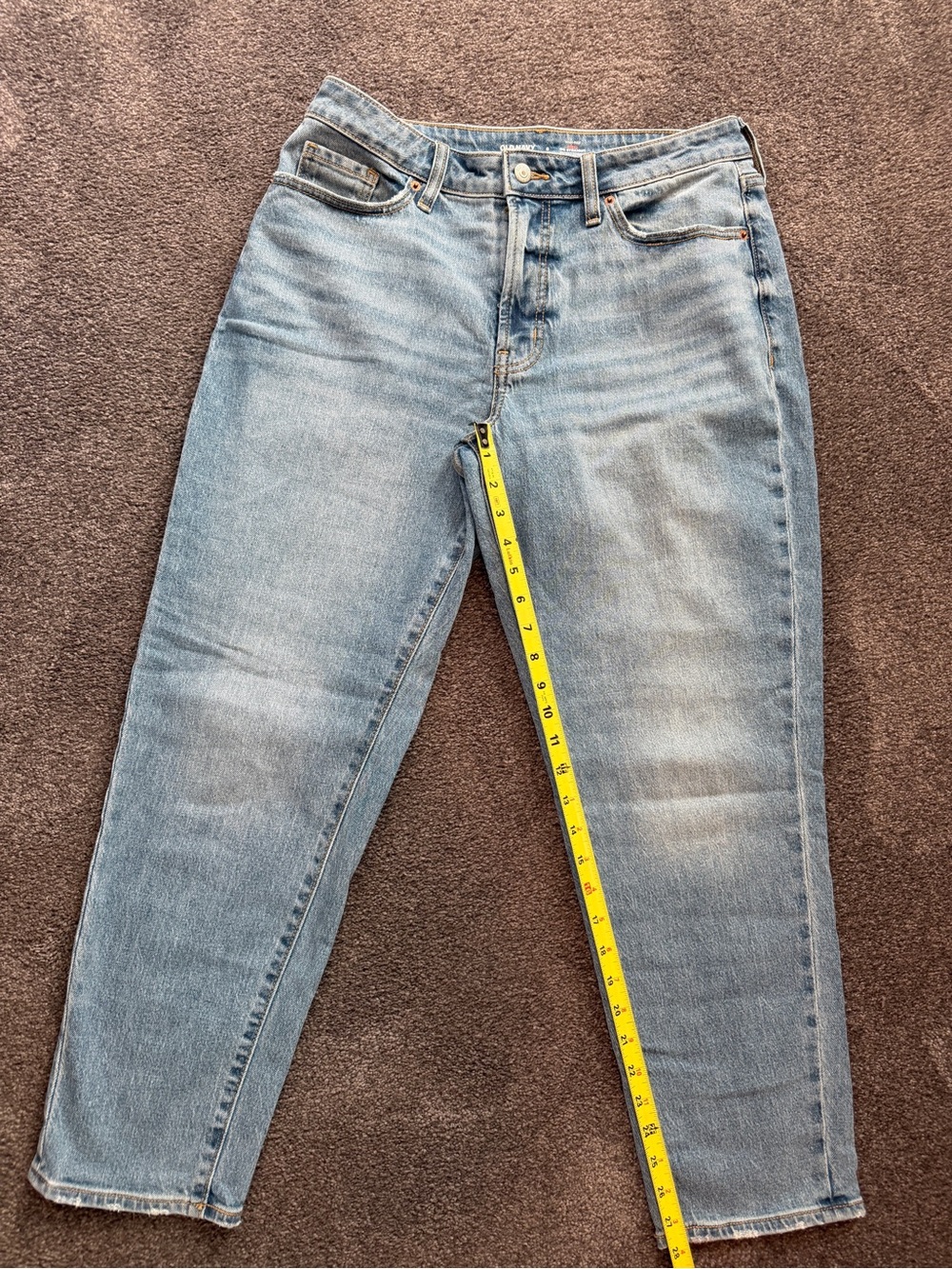 Light Blue Old Navy Women's High-Rise Straight Curvy Jeans
